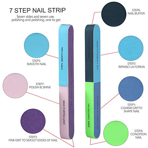 Nail Files and Buffers, FANDAMEI 20PCS Professional Manicure Tools Kit. Recta...
