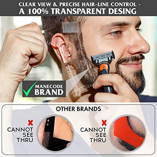 Men's Beard Shaping Tool With Inbuilt Comb Transparent Template Styling Comb ...