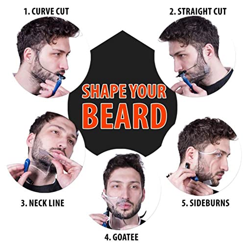 Men's Beard Shaping Tool With Inbuilt Comb Transparent Template Styling Comb ...