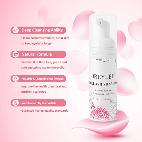 Eyelash Extension Cleanser 60ml +Mascara Wand+ Brush Eyelid Foaming Cleanser,...