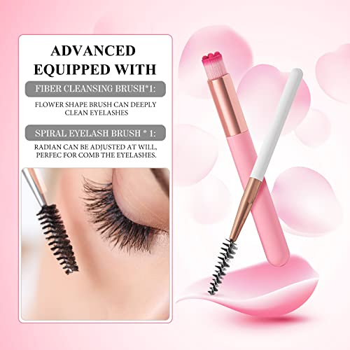 Eyelash Extension Cleanser 60ml +Mascara Wand+ Brush Eyelid Foaming Cleanser,...