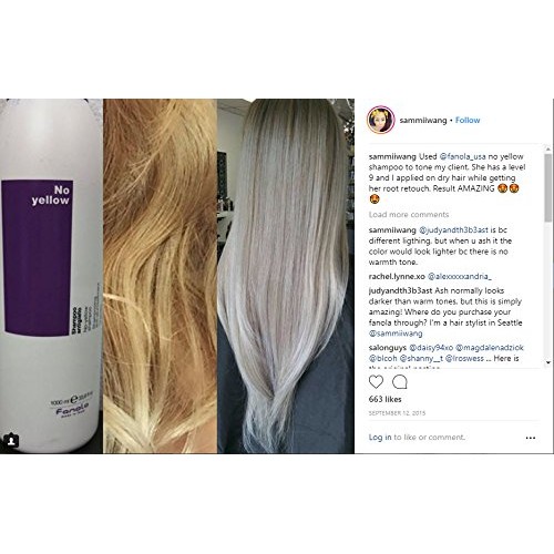 Fanola No Yellow Shampoo & Nutri Care Conditioner, 1000 ml