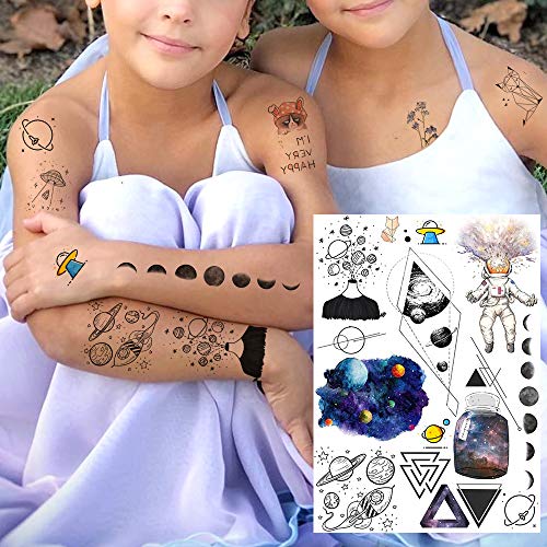 6 Sheets FANRUI Cute Small Temporary Tattoos For Kids Men Women Watercolor Sp...