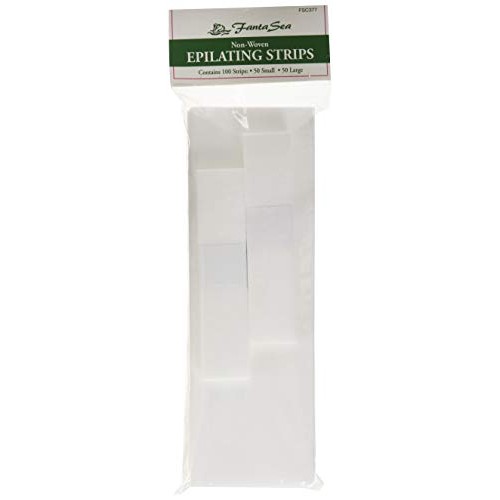 FantaSea Non Woven Facial and Body Wax 100 Strips, 50 small 50 large
