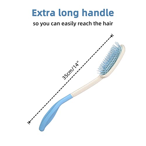 14" Long Reach Hairbrushes,Long Handle Soft Comb and Brush,Beauty Hair Applic...