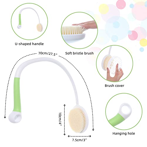 Fanwer Back Bath Brush With U-Shaped Long Handle, 27.5” Shower Body Brush Wit...