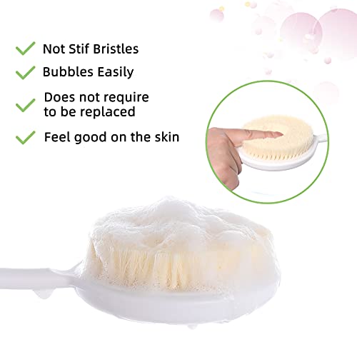 Fanwer Back Bath Brush With U-Shaped Long Handle, 27.5” Shower Body Brush Wit...