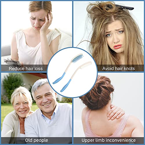 Long Reach Handled Comb and Hair Brush Set Applicable to elderly and hand-dis...