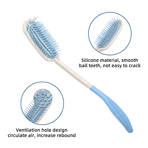 Long Reach Handled Comb and Hair Brush Set Applicable to elderly and hand-dis...