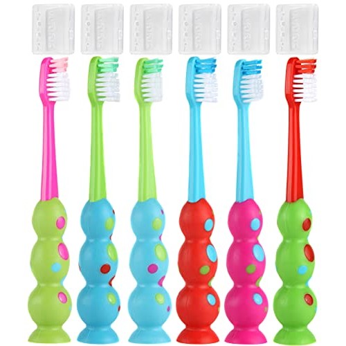 Farber Baby Kids Toothbrushes Set – Childrens Toothbrush 6 Pack with Compact,...