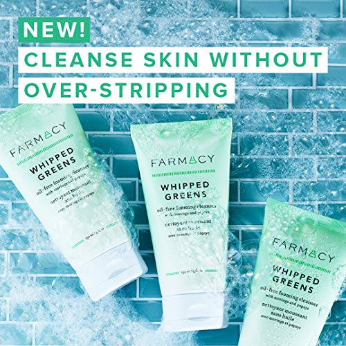 Farmacy Whipped Greens Face Wash - Oil Free Foaming Facial Cleanser for Combi...