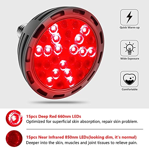 Red Light Therapy Lamp, FARRIDE 36W Infrared Light Therapy Device with Adjust...