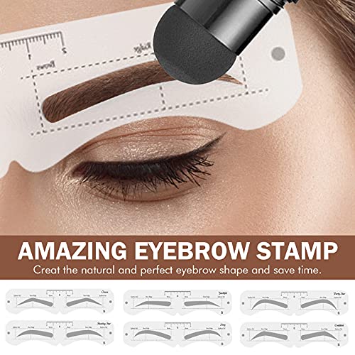 Eyebrow Stamp Kit, One Step Eyebrow Stencil Kit Perfect Eyebrow Definer with ...