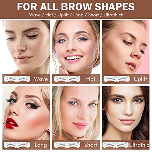 Eyebrow Stamp Kit, One Step Eyebrow Stencil Kit Perfect Eyebrow Definer with ...