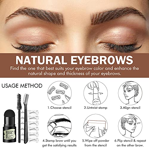 Eyebrow Stamp Kit, One Step Eyebrow Stencil Kit Perfect Eyebrow Definer with ...