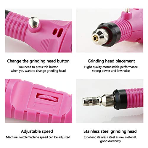 Electric Nail Drill Manicure & Pedicure Care Set，Mini Nail Kit System for Bu...