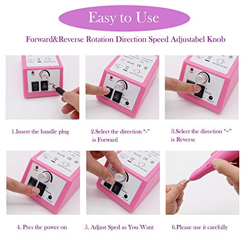 FATUXZ Professional Nail Drill Machine 20000 RPM, Nail File Kit for Acrylic N...