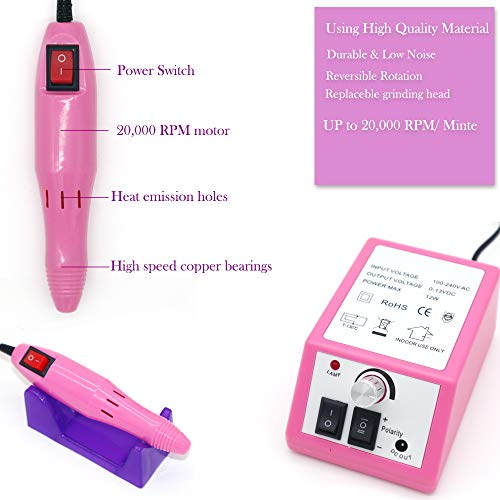 FATUXZ Professional Nail Drill Machine 20000 RPM, Nail File Kit for Acrylic N...