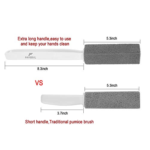 FAYERXL Toilet Pumice Stone with Extra Long Handle,Limescale Remover,Brush Wa...