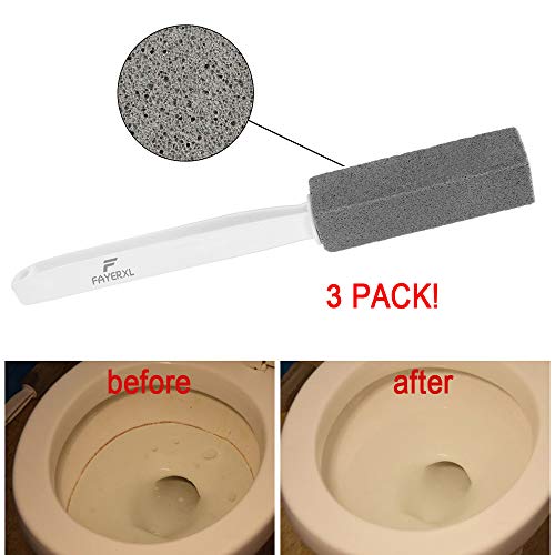 FAYERXL Toilet Pumice Stone with Extra Long Handle,Limescale Remover,Brush Wa...