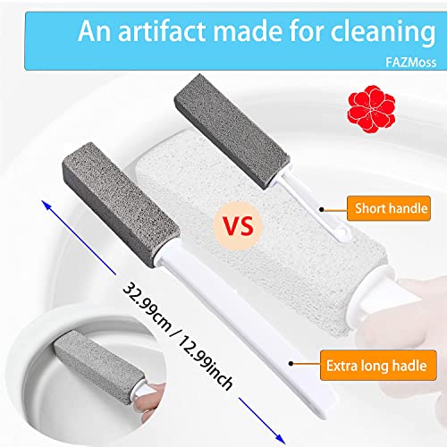 FAZMoss [2 Pack] Pumice Cleaning Stone Toilet Bowl with Extra Long Handle for...