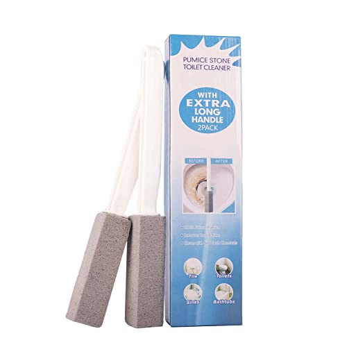 FAZMoss [2 Pack] Pumice Cleaning Stone Toilet Bowl with Extra Long Handle for...