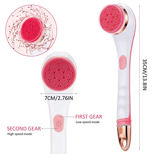 Electric Shower Brush Body Scrubber Back Brush Long Handle for Shower Recharg...