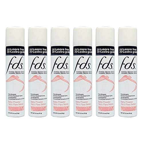 FDS Hypo-Allergenic Feminine Deodorant Spray,Baby Powder, 2oz + 25% BONUS (6-...