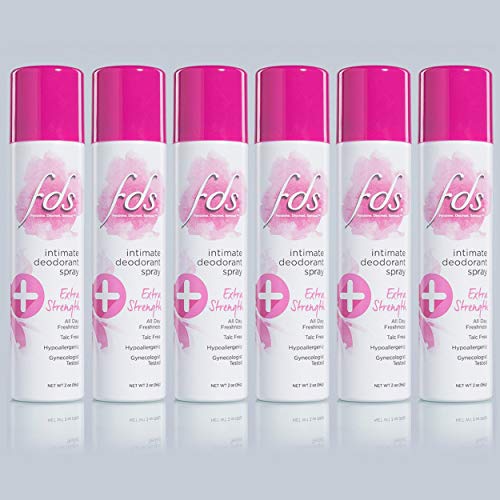 FDS Hypoallergenic Intimate Deodorant Spray, Extra Strength 2 Ounce (6-Pack)