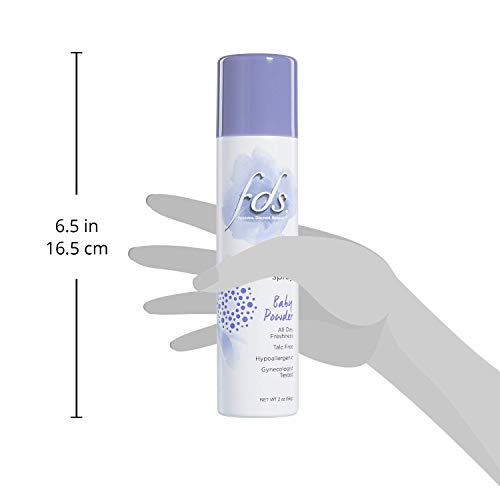 FDS Intimate Deodorant Spray All Day Freshness, Baby Powder - 2 oz Bottle
