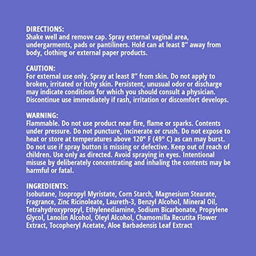 FDS Intimate Deodorant Spray All Day Freshness, Baby Powder - 2 oz Bottle