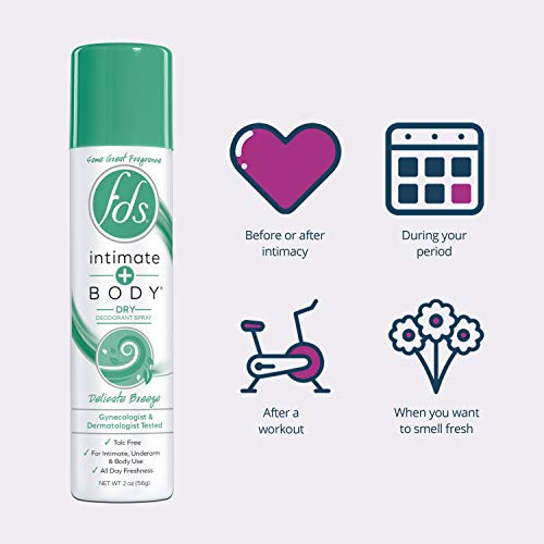 FDS Intimate Deodorant Spray All Day Freshness, Delicate Breeze - 2 oz Bottle