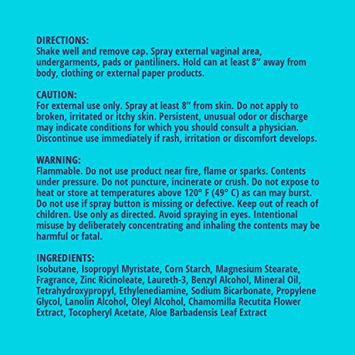 FDS Intimate Deodorant Spray All Day Freshness, Shower Fresh - 2 oz Bottle