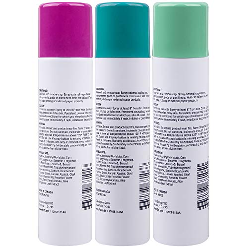 FDS Intimate Deodorant Spray All Day Freshness Variety Pack, Shower Fresh, De...