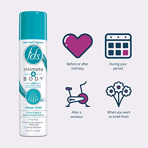 FDS Intimate Deodorant Spray All Day Freshness Variety Pack, Shower Fresh, De...
