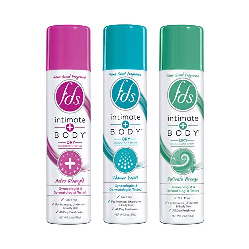 FDS Intimate Deodorant Spray All Day Freshness Variety Pack, Shower Fresh, De...