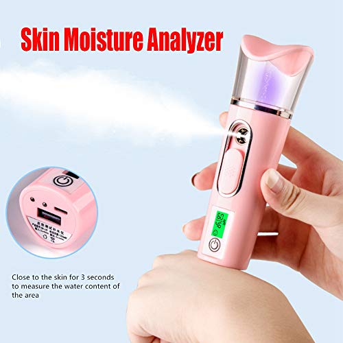 FDSF LCD Display 2In1Mini Facial Steamer Skin Test USB Sprayer Deep Hydrating...