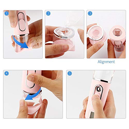 FDSF LCD Display 2In1Mini Facial Steamer Skin Test USB Sprayer Deep Hydrating...