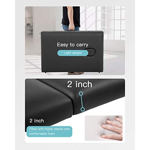 Massage Table Massage Bed Spa Bed 73 Inch Aluminium Massage Table W/Face Crad...