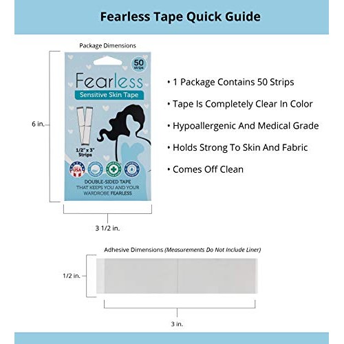 Fearless Tape - Sensitive Skin - Women's Double Sided Tape for Clothing and B...