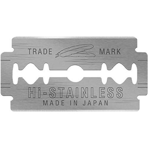 Feather Double Edge Safety Razor Blades - (50 Count) - Platinum Coated Hi-Sta...