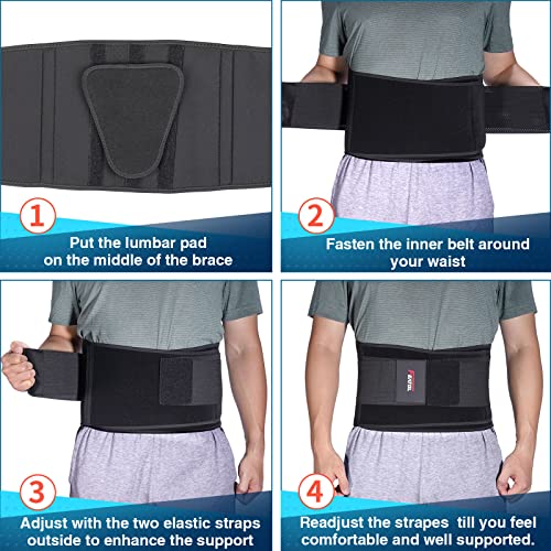FEATOL Back Brace for Lower Back Pain, Back Support Belt for Women & Men, Bre...