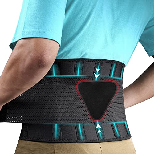 FEATOL Back Brace for Lower Back Pain, Back Support Belt for Women & Men, Bre...