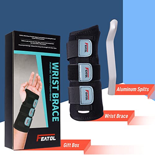 Wrist Brace for Carpal Tunnel, Adjustable Wrist Support Brace with Splints Ri...