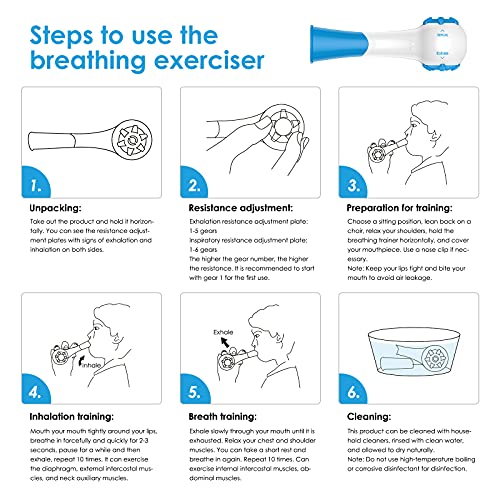 Breathing Exercise Device Lung Exerciser Respiratory Trainer for Respiratory ...