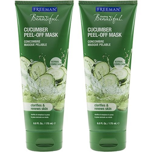 Feeling Beautiful Freeman Cucumber Peel-Off Gel Mask, 6 Fl Oz, Pack of 2