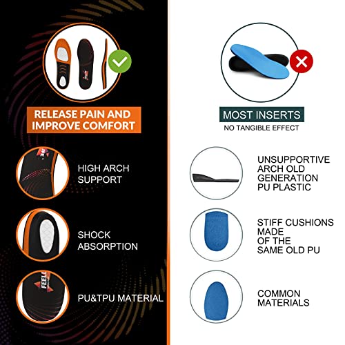 FeelLife Plantar Fasciitis Relief Shoe Inserts, Arch Support Insoles, Running...