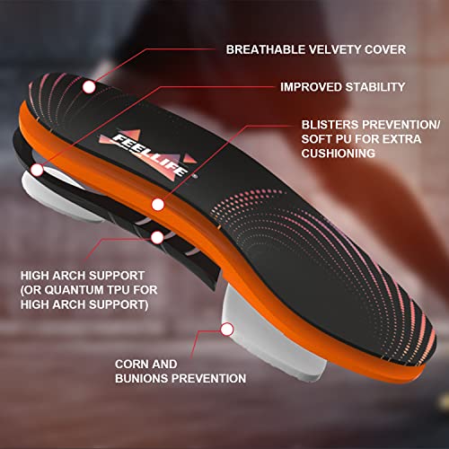 FeelLife Plantar Fasciitis Relief Shoe Inserts, Arch Support Insoles, Running...