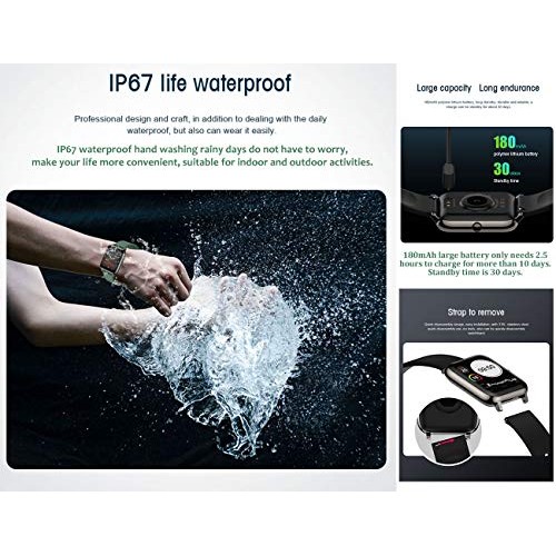 feifuns Smart Watch,1.4" LCD Full Touch Screen Fitness Tracker with Heart Rat...