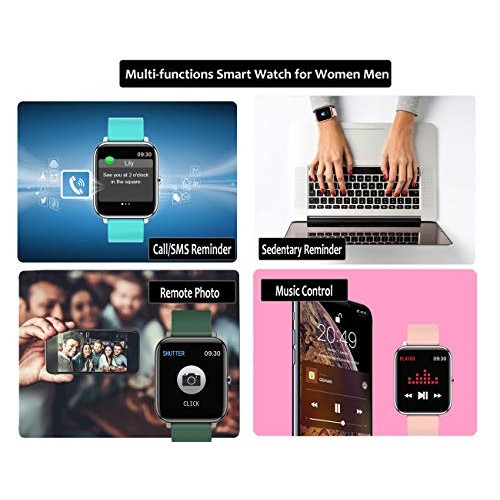 feifuns Smart Watch,1.4" LCD Full Touch Screen Fitness Tracker with Heart Rat...